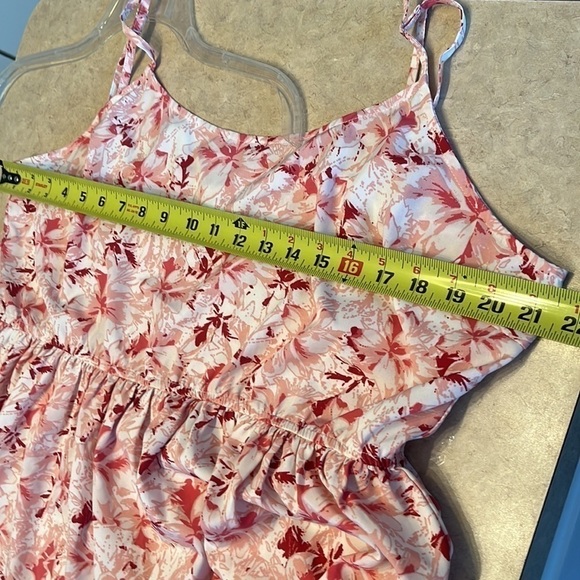 Hayden Los Angeles Floral Back Smocked Tiered Tank Dress size 2XL pink maxi - Picture 10 of 11